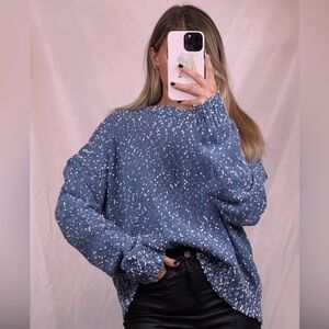 Andree Blue Confetti Style Oversized Sweater Size 1X